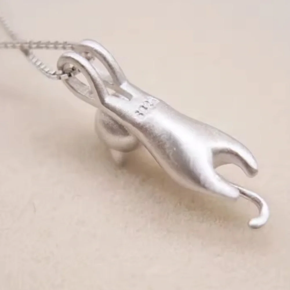 Silver Cat Pendant Necklace